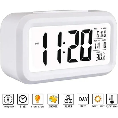 LED Display Digital Alarm Clock Battery Operated