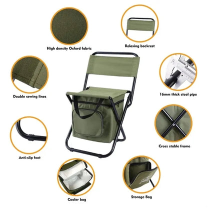Folding Chair With Cooler Bag