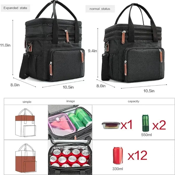 Expandable Insulated Large Lunch Bag