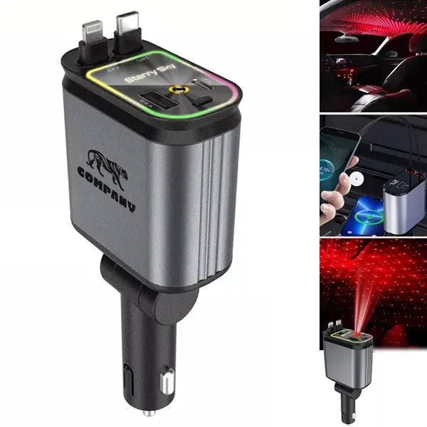 4 in 1 Retractable Car Charger Starlight