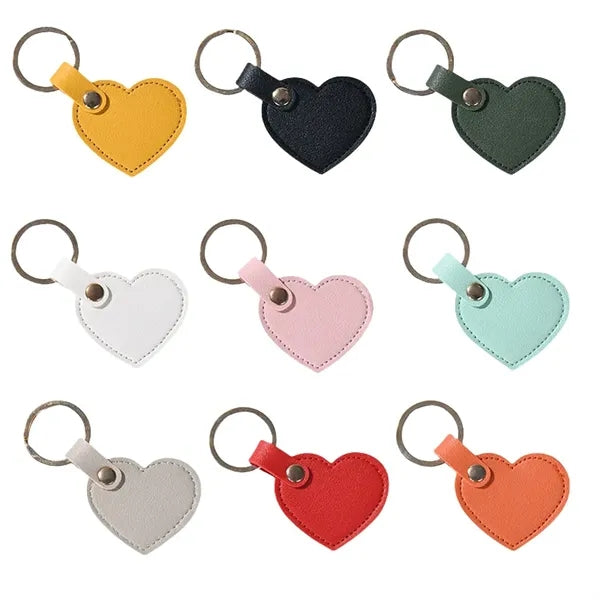 Heart-Shaped Leather Keychain
