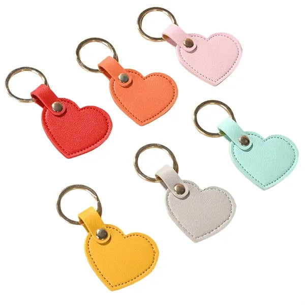 Heart-Shaped Leather Keychain