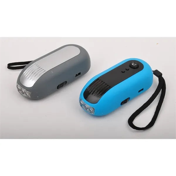 Hand-operated Flashlight And Radio
