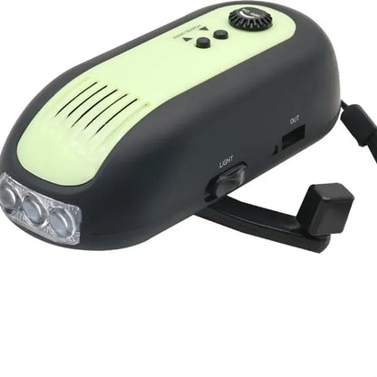 Hand-operated Flashlight And Radio