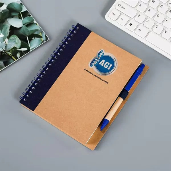 Spiral Notebook with Black Ink Pen Set