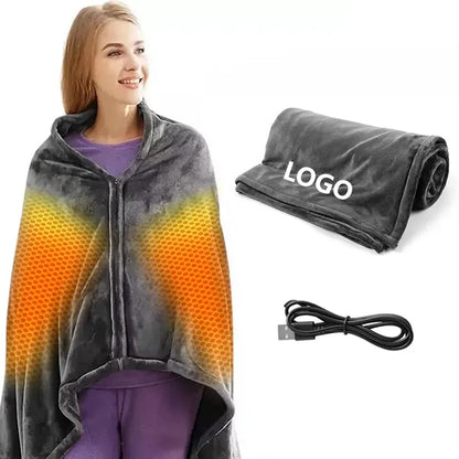 Wearable USB Electric Heated Throw Blanket