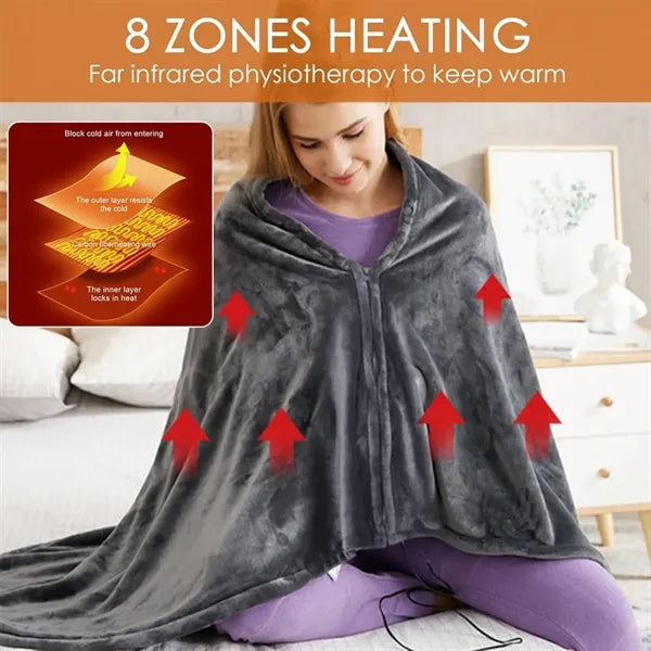 Wearable USB Electric Heated Throw Blanket