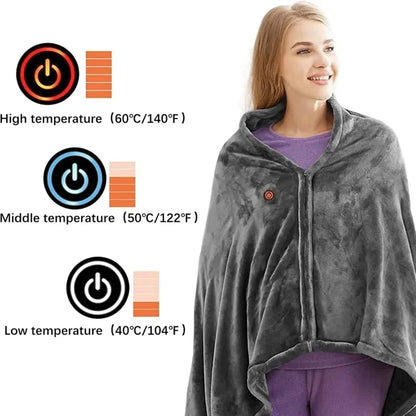 Wearable USB Electric Heated Throw Blanket