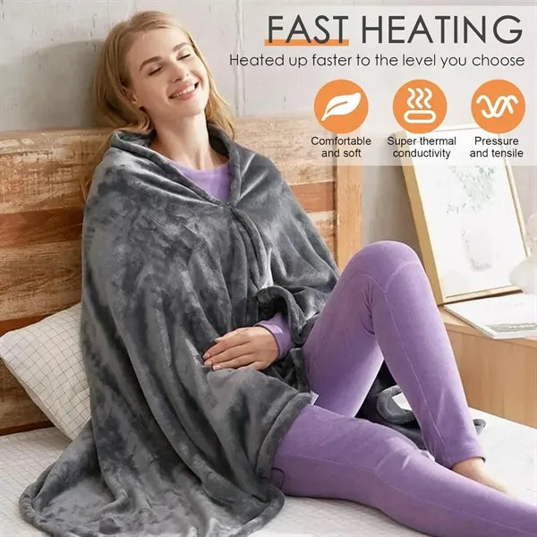 Wearable USB Electric Heated Throw Blanket