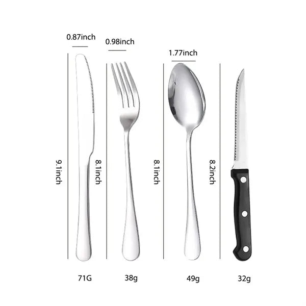 10 Piece Camping Silverware Kit