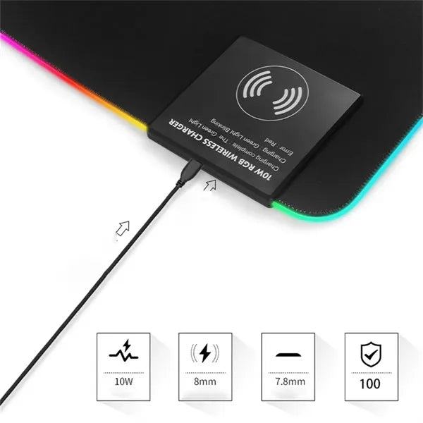 RGB Mouse Pad with Wireless Charging