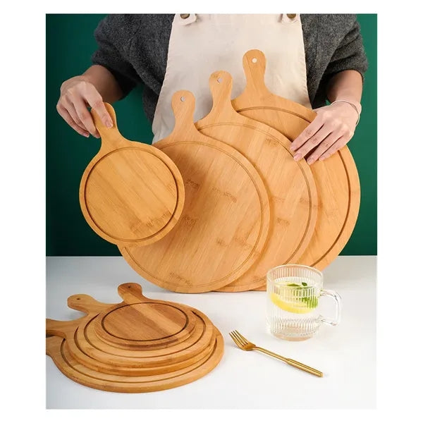 10" Circular Bamboo Round Cutting Pizza Board