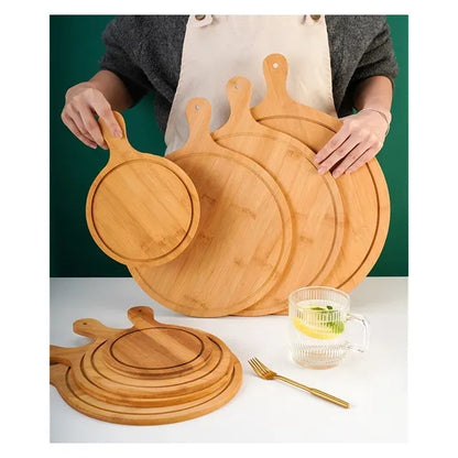 10" Circular Bamboo Round Cutting Pizza Board
