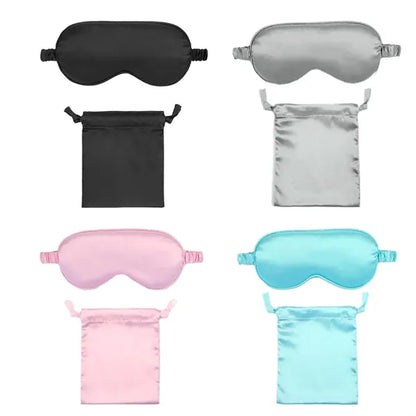 Light-Blocking Silk Mask Sets with Organized Pouch