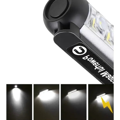 Waterproof Rechargeable Magnetic Pocket LED Work Flashlight