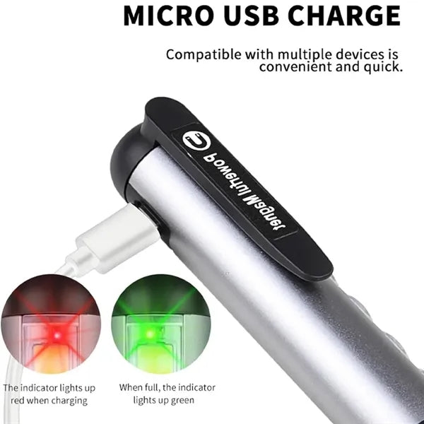 Waterproof Rechargeable Magnetic Pocket LED Work Flashlight