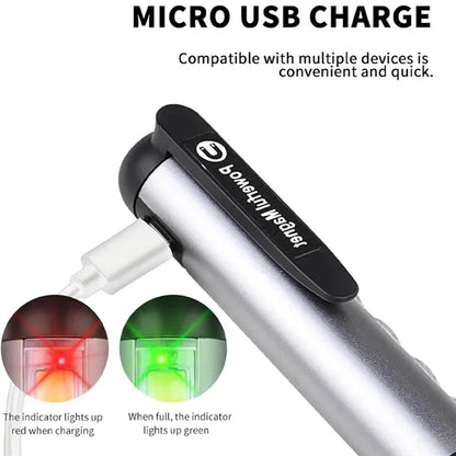 Waterproof Rechargeable Magnetic Pocket LED Work Flashlight