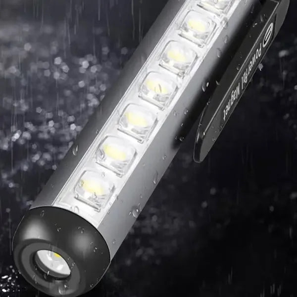 Waterproof Rechargeable Magnetic Pocket LED Work Flashlight