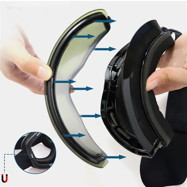 Magnetic Anti-fog Ski Goggles with Protective Case