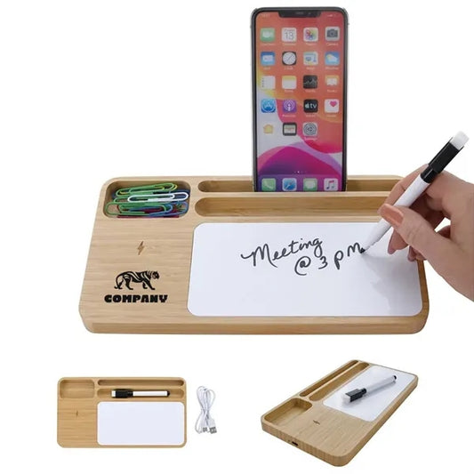10W Bamboo Wireless Charger with Dry Erase Board