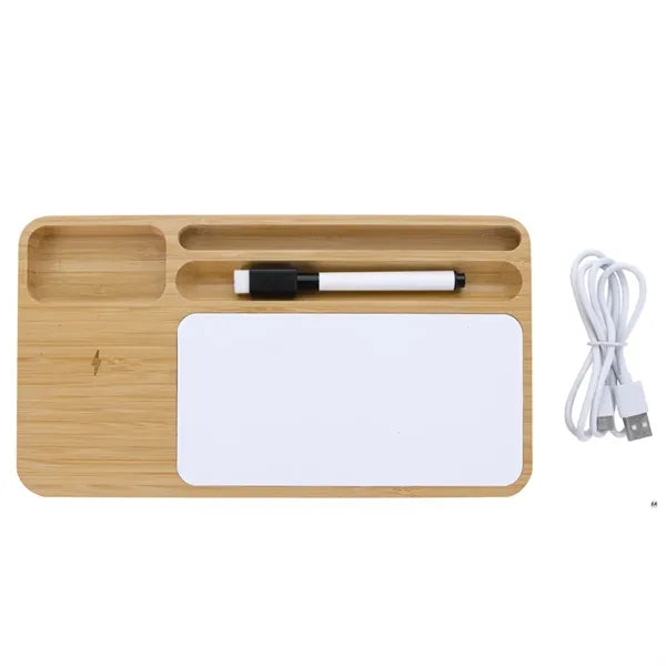 10W Bamboo Wireless Charger with Dry Erase Board