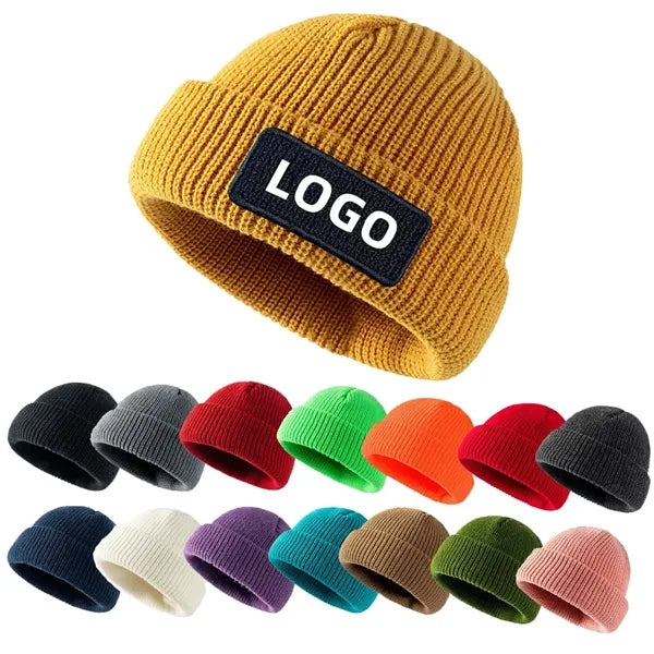 Short Fisherman Beanie Hats Cuff Knit Winter Cap
