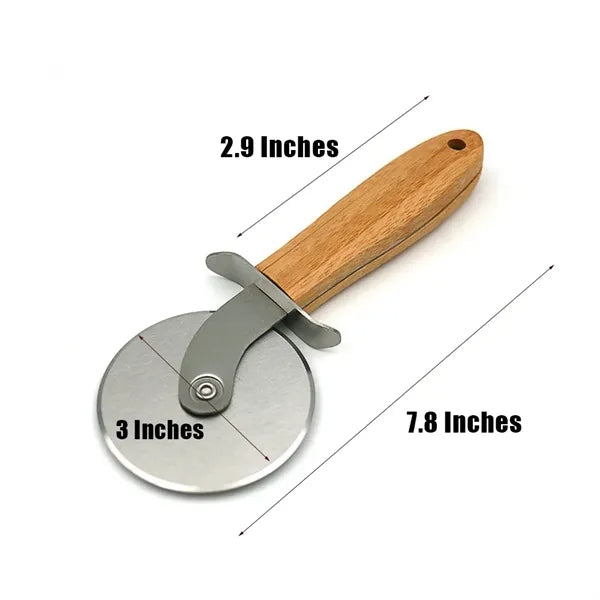 Stainless Steel Pizza Cutter Wheel With Wooden Handle
