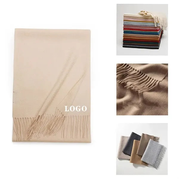 72" x 12" Luxury Pure Cashmere Pashmina Scarf With Tassel
