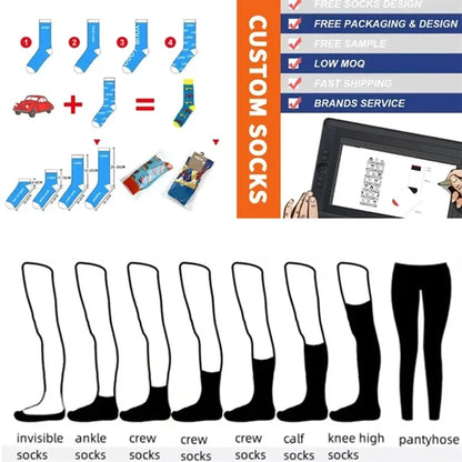 Cotton Sublimation Athletic Crew Socks