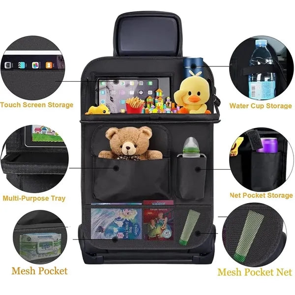 Car Backseat Organizer Bag with Tablet Holder