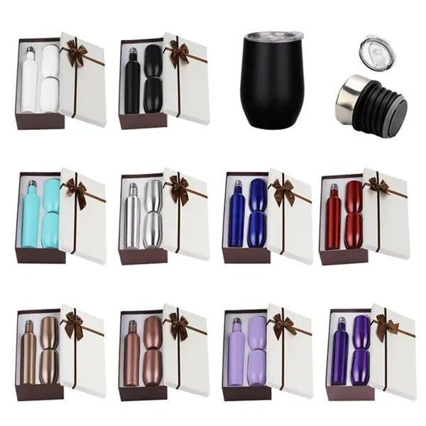 Insulated Wine Tumbler and Bottle Gift Set