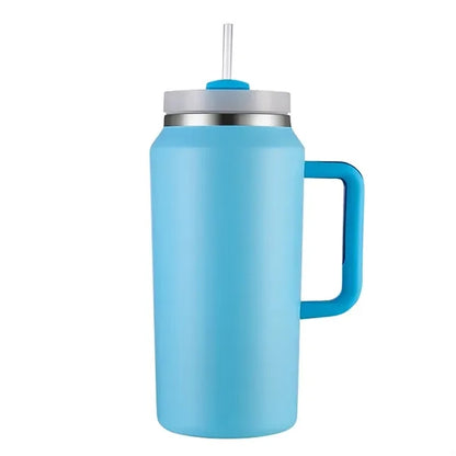64oz Insulated Vacuum Bottle With Handle and Straw