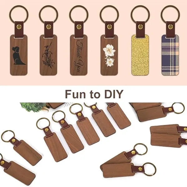 Custom Wooden Keychain DIY Craft Key Tag