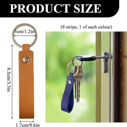 Short PU Leather Wrist Keychain Lanyard