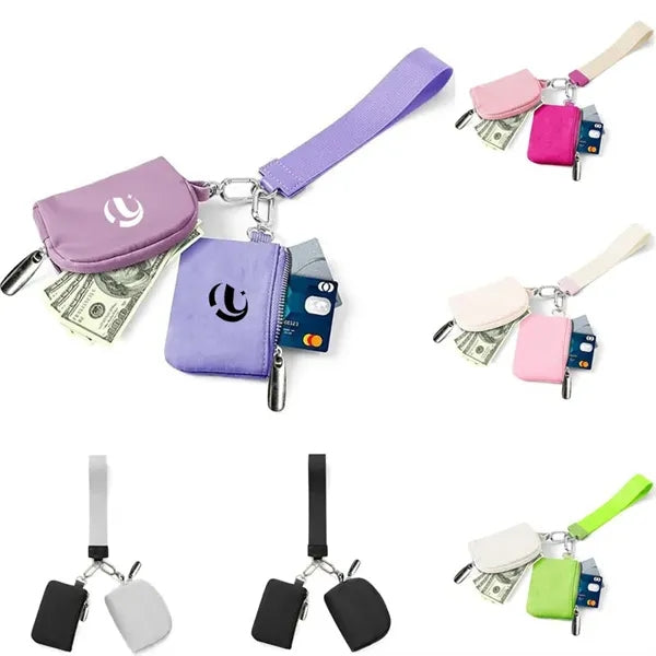 Women Portable Mini Keychain Pouch Wristlet Wallet