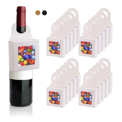 Hanging Foldable Paper Wine Bottle Gift Box With Window