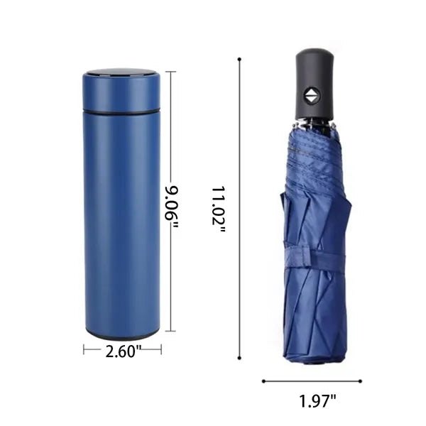 2 In 1 High Quality Umbrella Thermos Gift Set Full Color