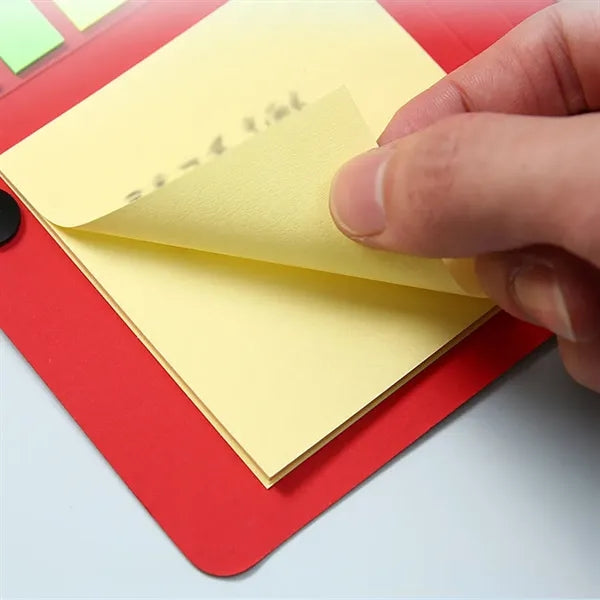 Portable Notepad Tearable Sticky Notes Set with Pen Holder