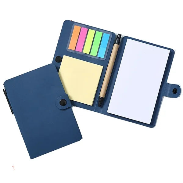 Portable Notepad Tearable Sticky Notes Set with Pen Holder