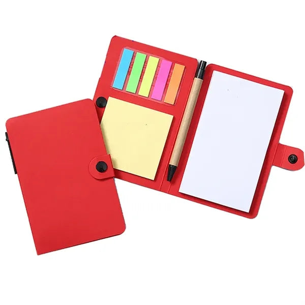 Portable Notepad Tearable Sticky Notes Set with Pen Holder