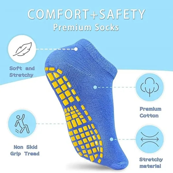 Breathable Non-Slip Trampoline Socks for Adults and Kids