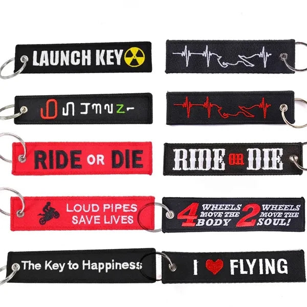Double Sided Embroidered Custom Logo Keychain