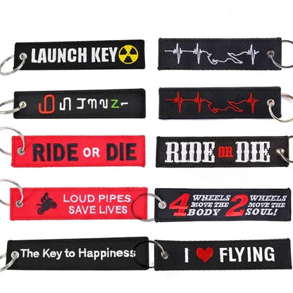 Double Sided Embroidered Custom Logo Keychain