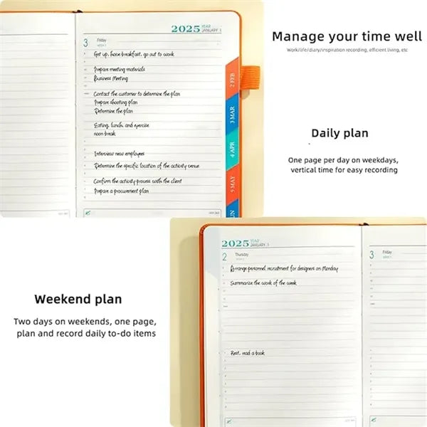 2025 Calendar Daily Planner Notebook