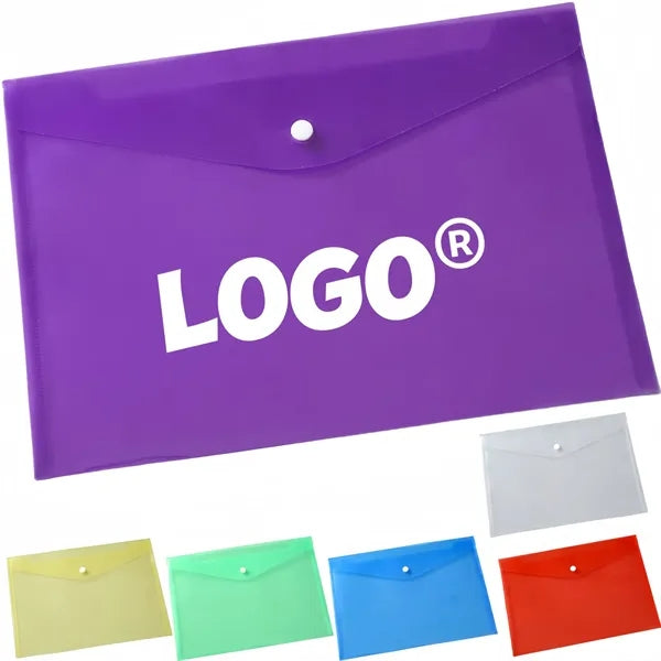 A4 Plastic Envelope Clear Folder With Snap Closure Office