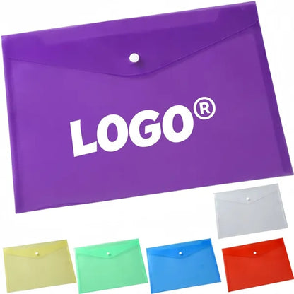A4 Plastic Envelope Clear Folder With Snap Closure Office