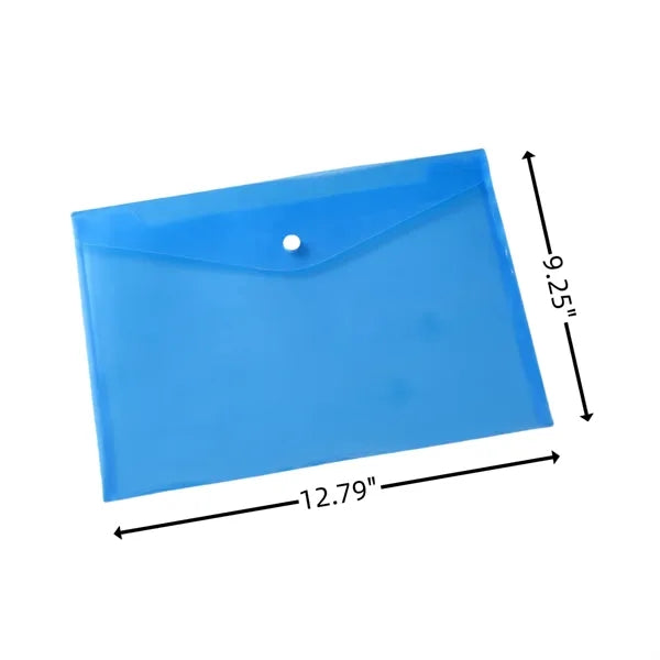 A4 Plastic Envelope Clear Folder With Snap Closure Office