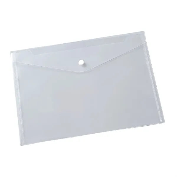 A4 Plastic Envelope Clear Folder With Snap Closure Office