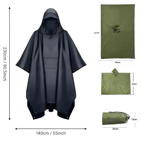 Hooded Rain Poncho