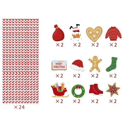24pcs Christmas Theme Party Decoration Straws